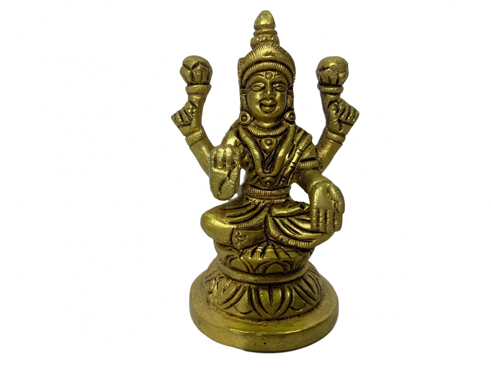Maha Lakshmi Brass Antique 3.2 Inch
