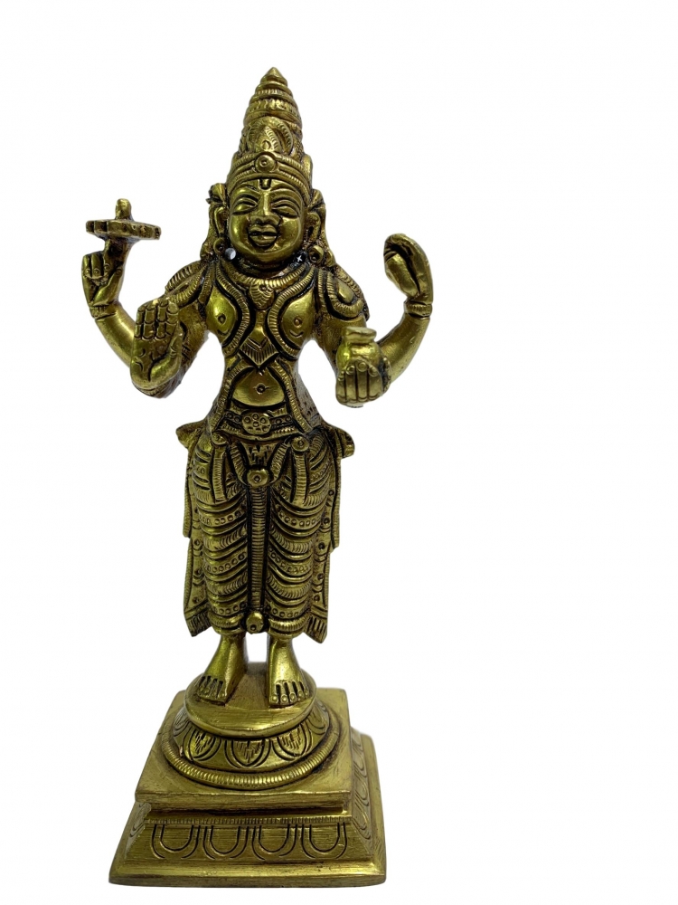 Dhanvantri Bagwan  Brass Antique Sculpture  6 Inch 