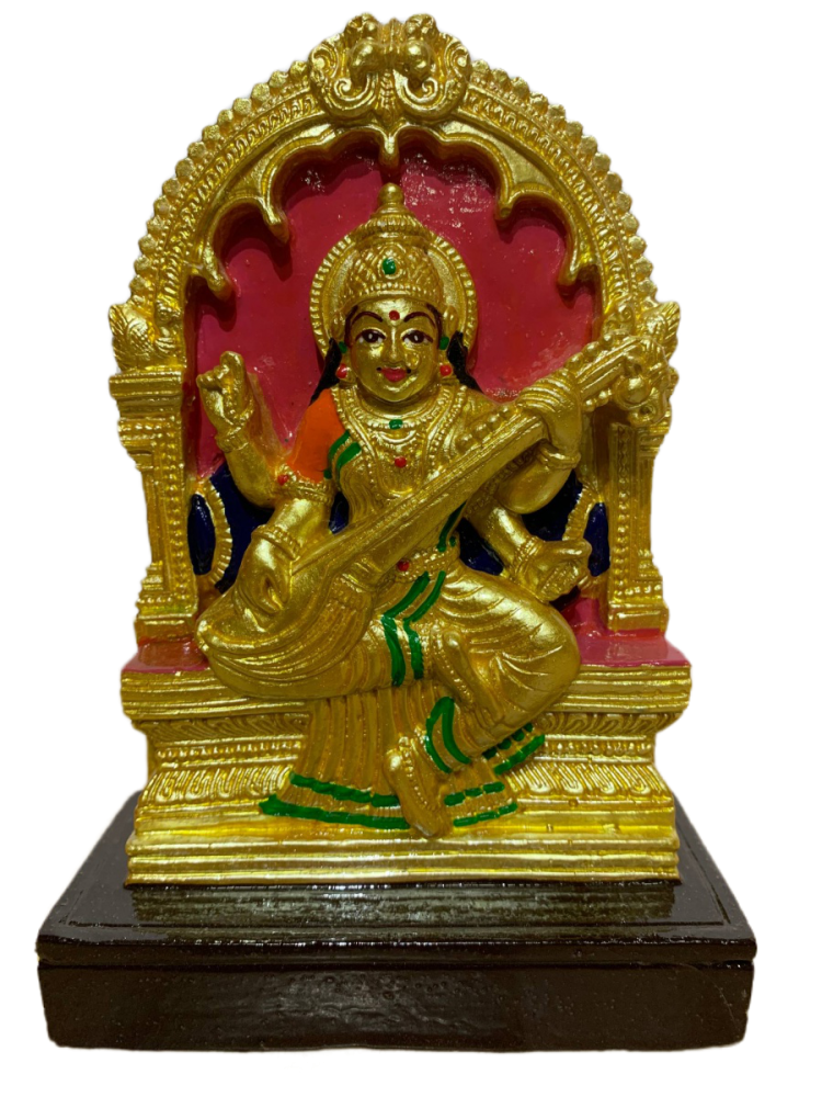 Saraswathi  POP Gold Golu Bommai 7.5 inch