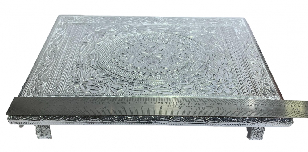 Silver coated Minakari Manapalagai size 10 X 15 inch