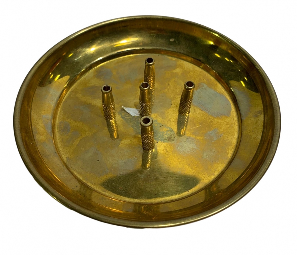 Brass Plate Agarbathi Stand 5 sticks