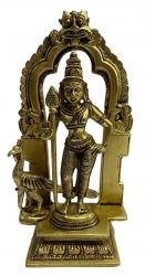  Mayil Murugan in Simha Prabhai Brass Antique 7.5 inch