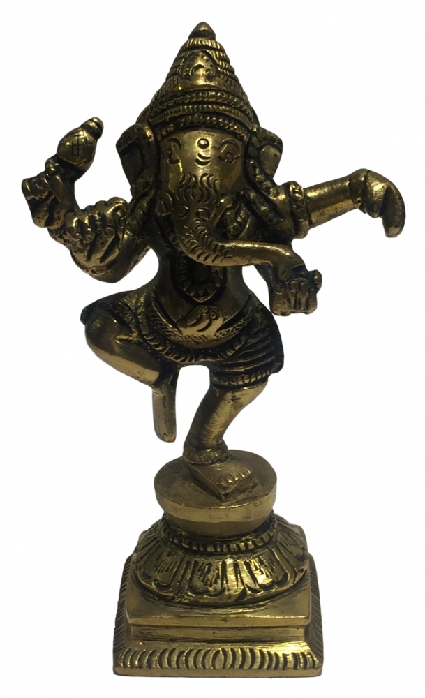 Narthana Ganesh Brass Antique 4.5 Inch