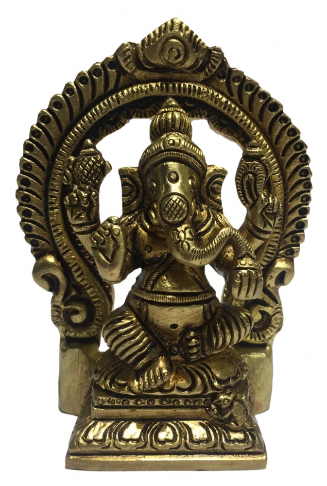 Ganesha in Prabhai Brass Antique 3.6 inch