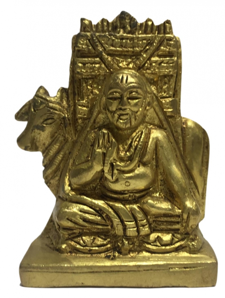 Guru  Ragavendra Brass Antique 2.5 inch