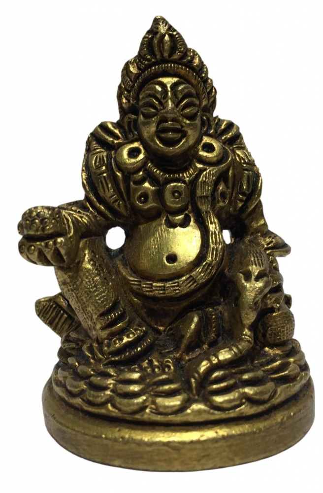 Kubera Brass Antique Sculpture 2 inch