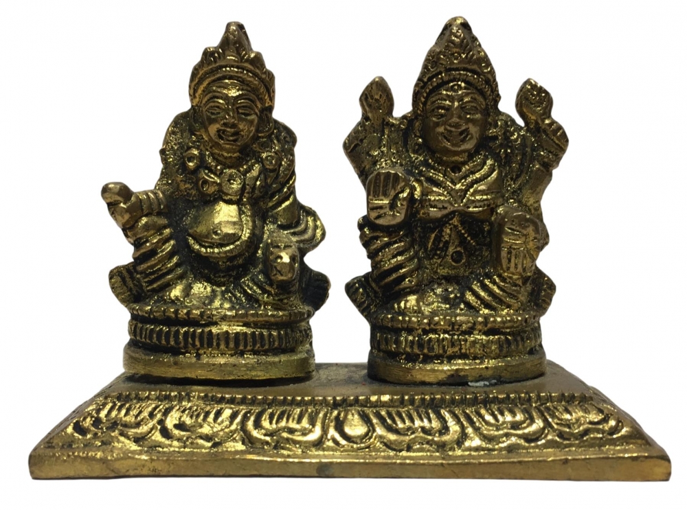 Lakshmi Kuberar Brass Antique Murthi 2.5 inch