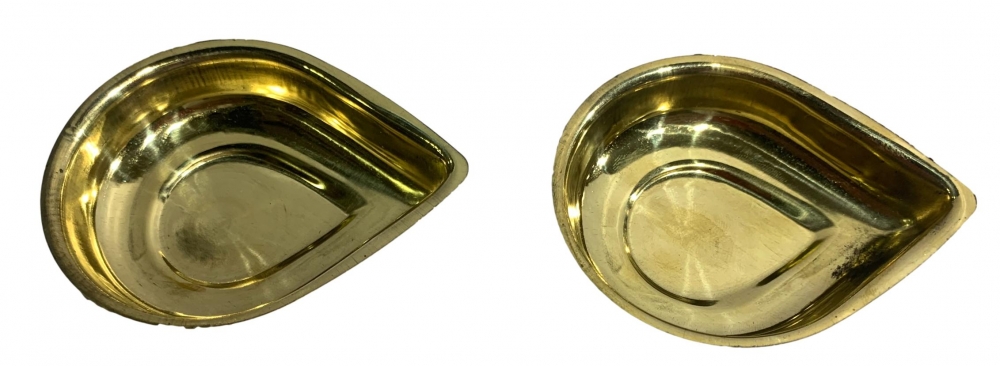 Pair of Brass weightless Agal Vilakku or Diya 3 inches Dia Size No 3