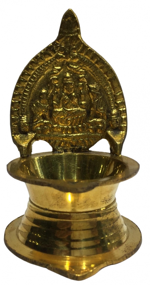 Mini Golden Brass Gajalakshmi  or Kamakshi  Pooja Decorative Vilaku Size 3 inches