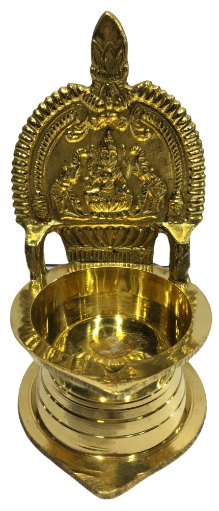 Golden Brass Gajalakshmi  or Kamakshi Vilaku Pooja Decorative  Deepam 5 inches Size No 20
