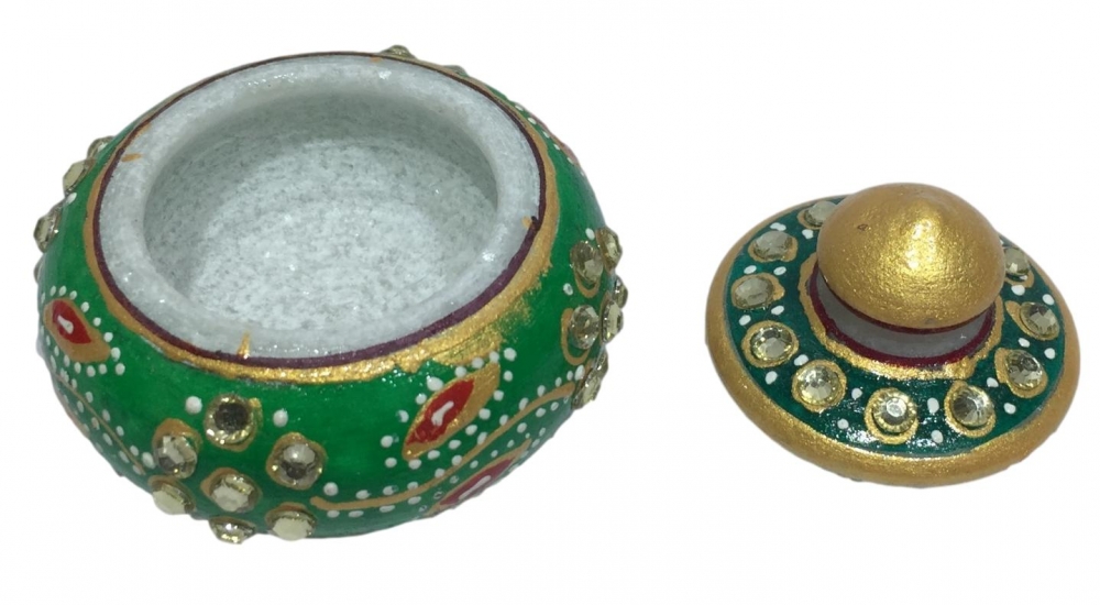 Marble Decorative Kumkum Box 