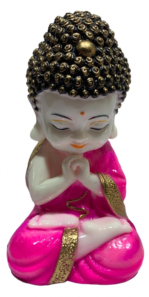 Multicolour Praying Baby Buddha Décor Showpiece Figurine 7.5 inch
