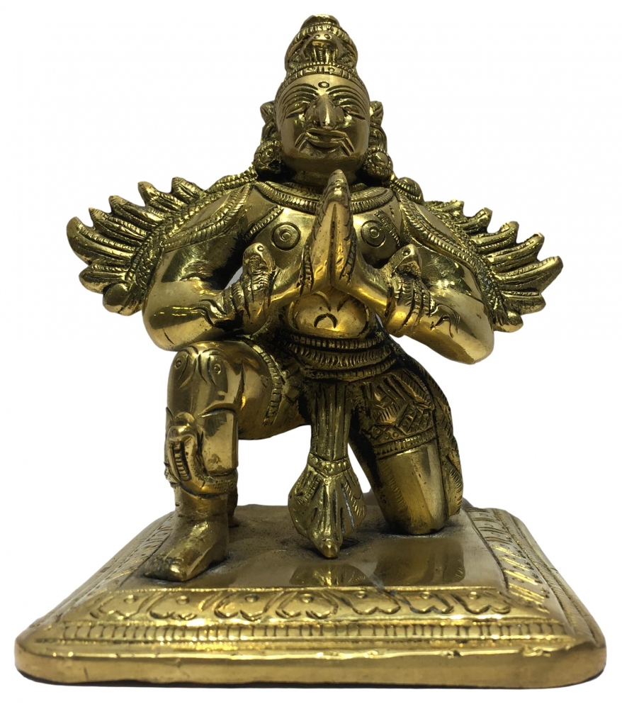 Garuda Kneeling Brass Antique 5 inch 