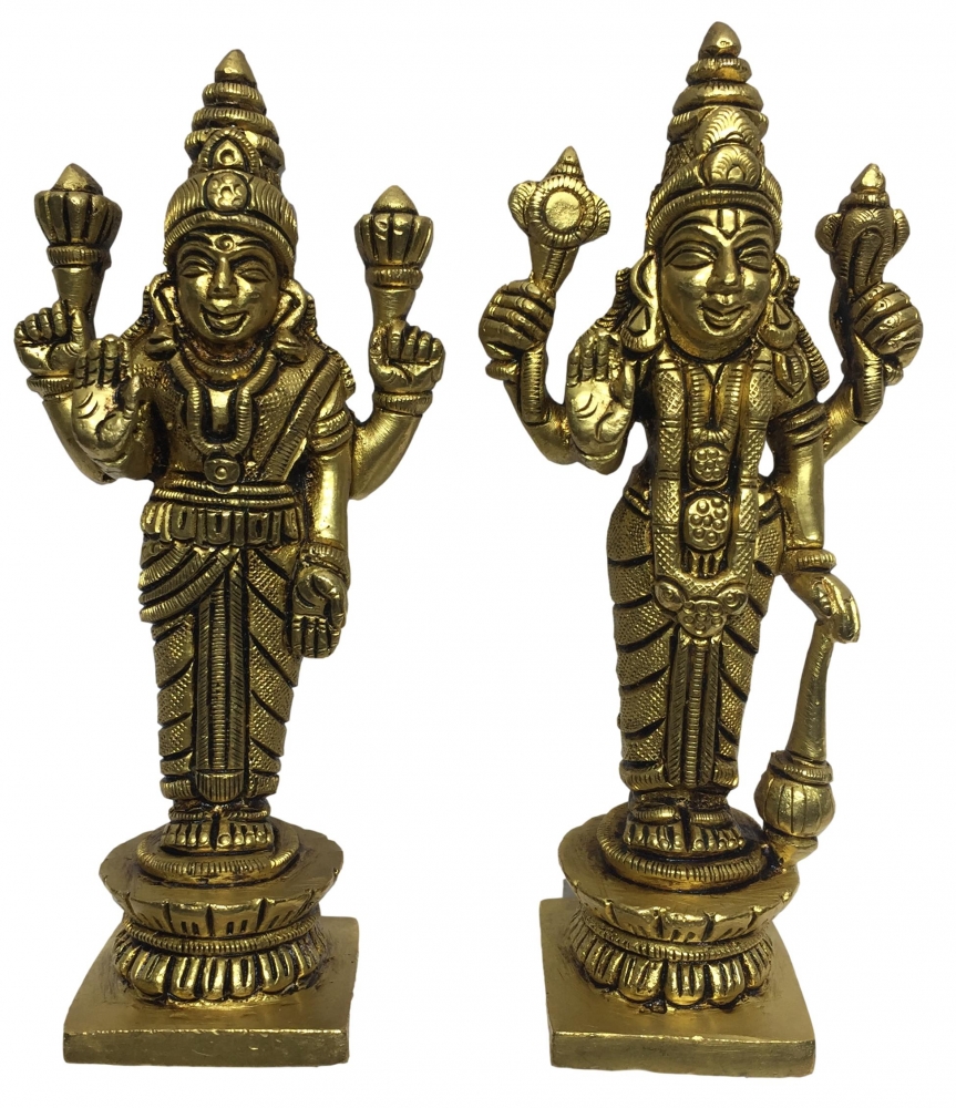 Lakshmi Narayanan Standing Brass Antique 5.5 Inch