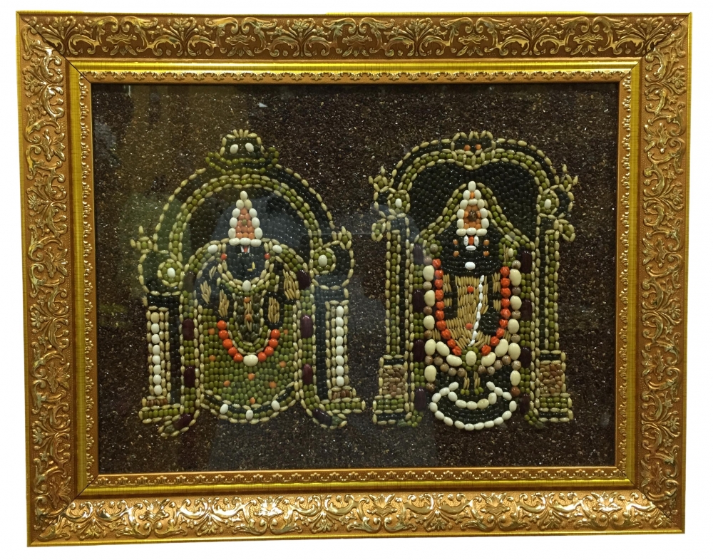 Sri Balaji Padhmavati Thayar  Millets Fiber Glass Wall Hanging 19x15 Inch