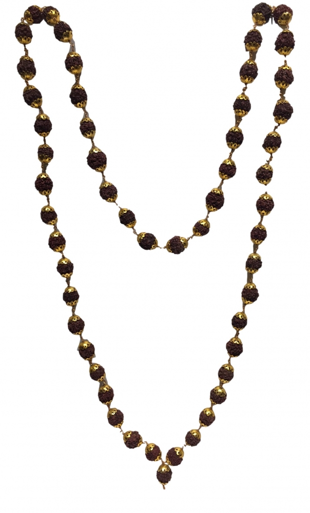 Brass ornamented Rudraksh Mala 54 Beads 
