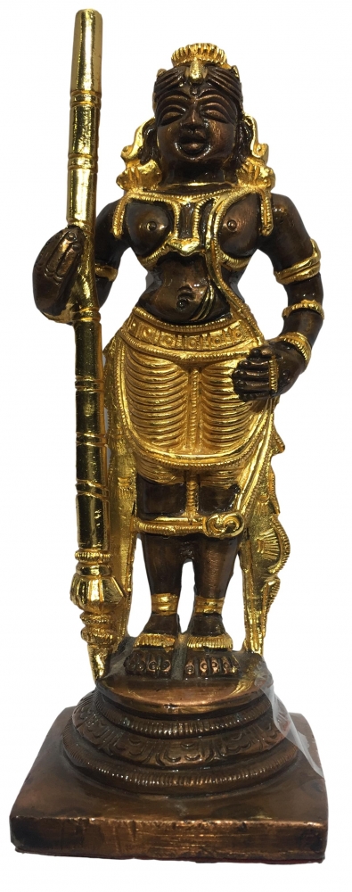 Uduppi Krishna Brass Copper Gold plated Statue 6 Inch