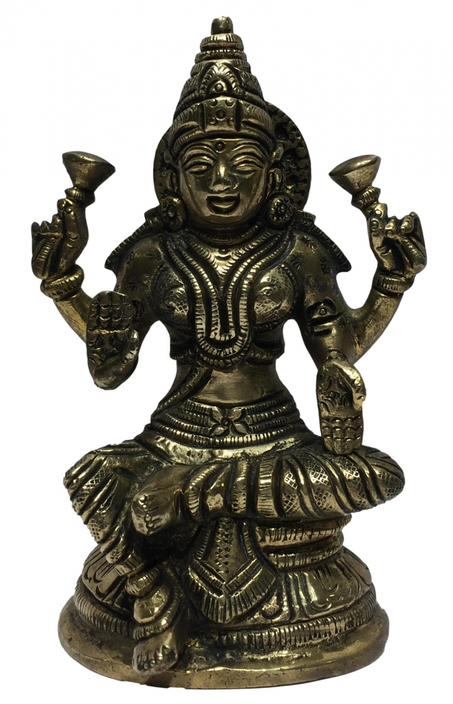 Bhuvaneshwari Vigraham Brass Antique 5 inch