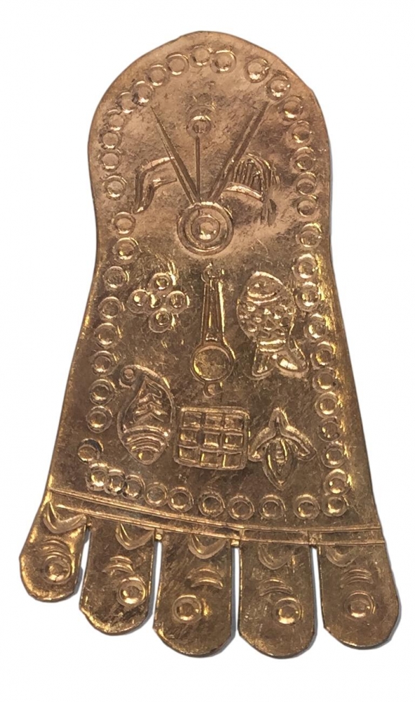 Vishnu Padham Copper Figurine 5 Inch