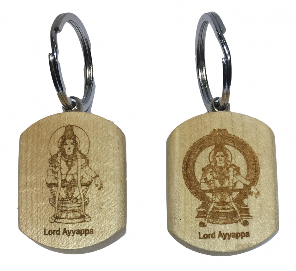 Swami Ayyapa Wooden Key Chain (Set Of 2)