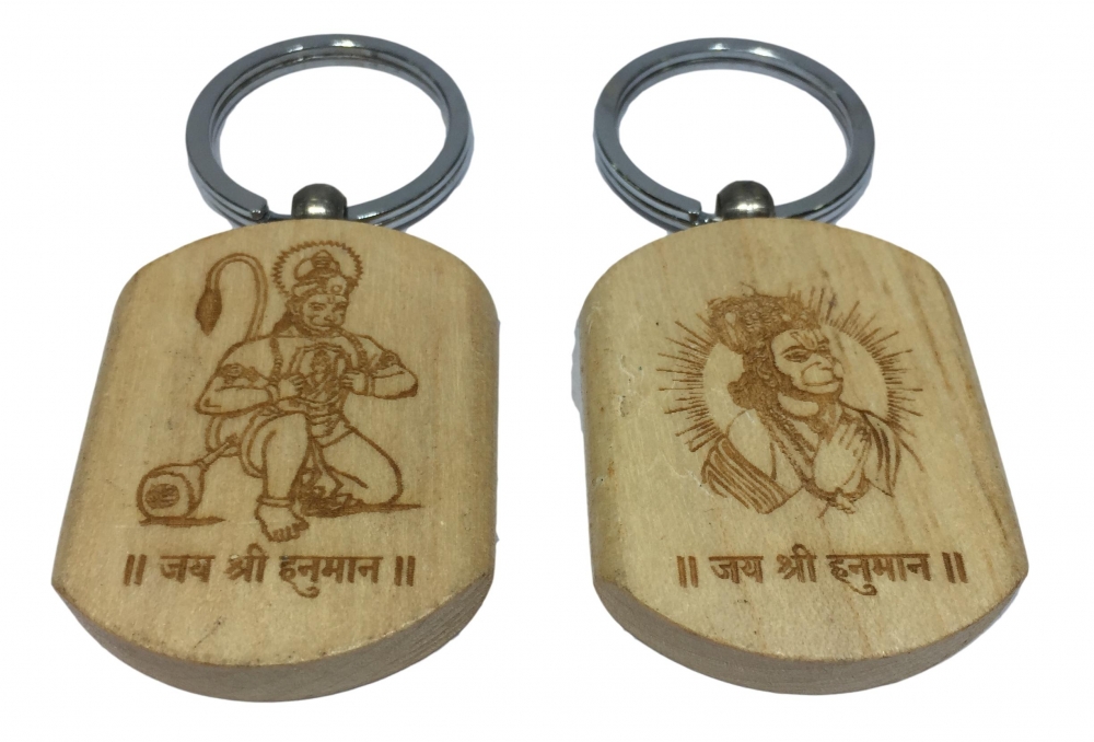 Hanuman Wooden Key Chain (Set Of 2)