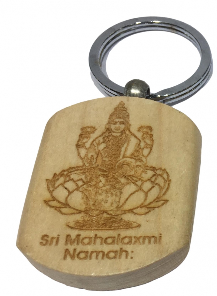 Mahalakshmi Wooden Key Chain