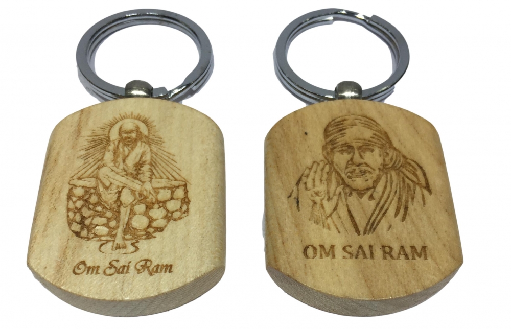 Sai Baba Wooden Key Chain (Set Of 2)