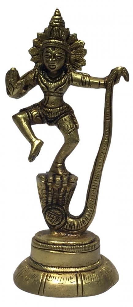 Kalinga Krishna Brass Antique Murti 4 Inch