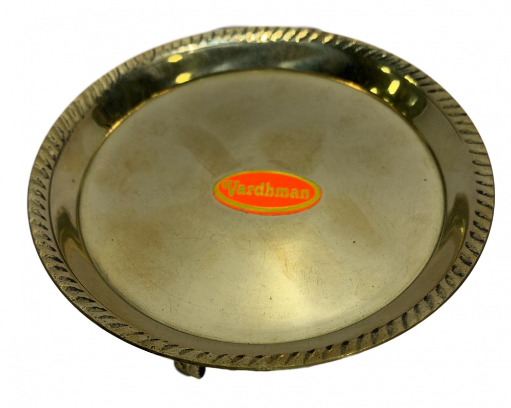 Brass plain Multipurpose Pooja Pin Tray size 4.5 inch