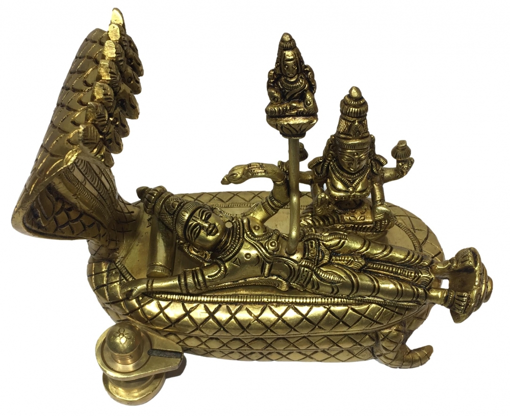 Anantha Padmanabha Swamy Brass Antique Vigraham5.5 Inch 