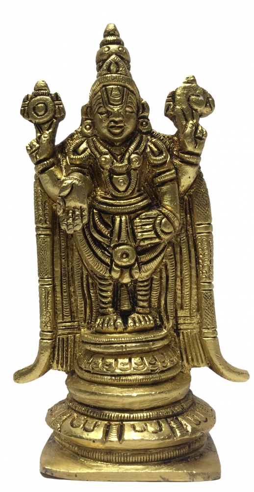 Srinivasa Perumal Brass Antique Murti 5 Inch 