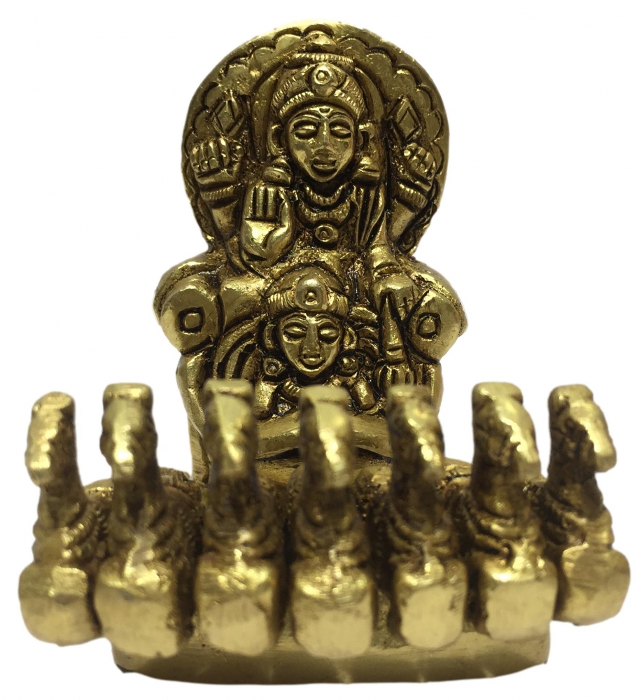 Lord Surya In Chariot With 7 Horses Brass 3 Inches