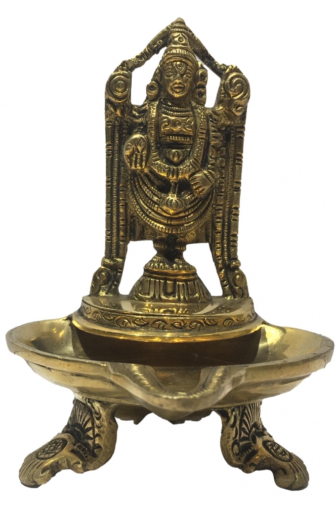 Brass Designer Srinivasa Perumal Akanda Diya 5 inch
