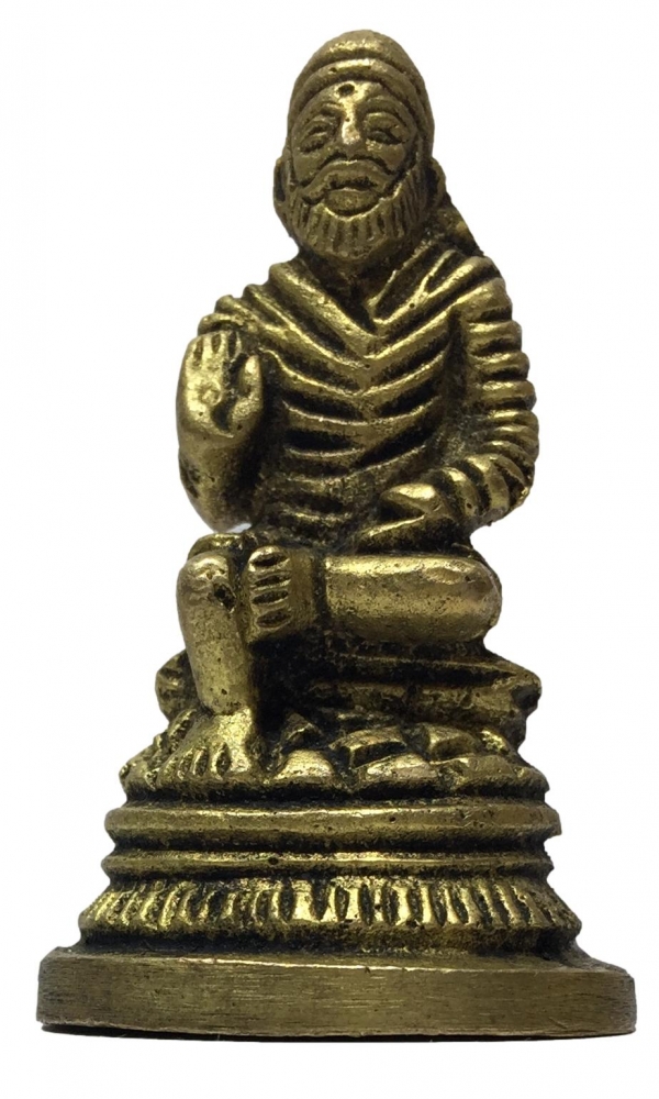 Sai Baba Sitting Brass Antique Sculpture 2 Inch