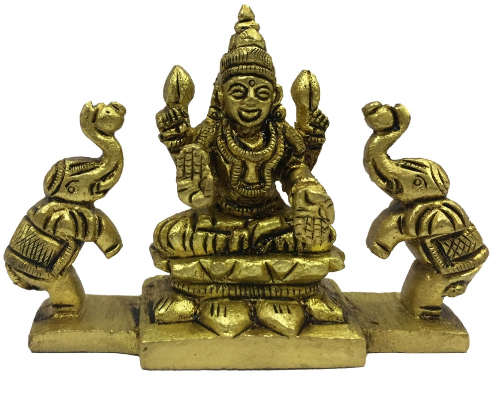 Gajalakshmi Brass Antique Murthi 2 Inch