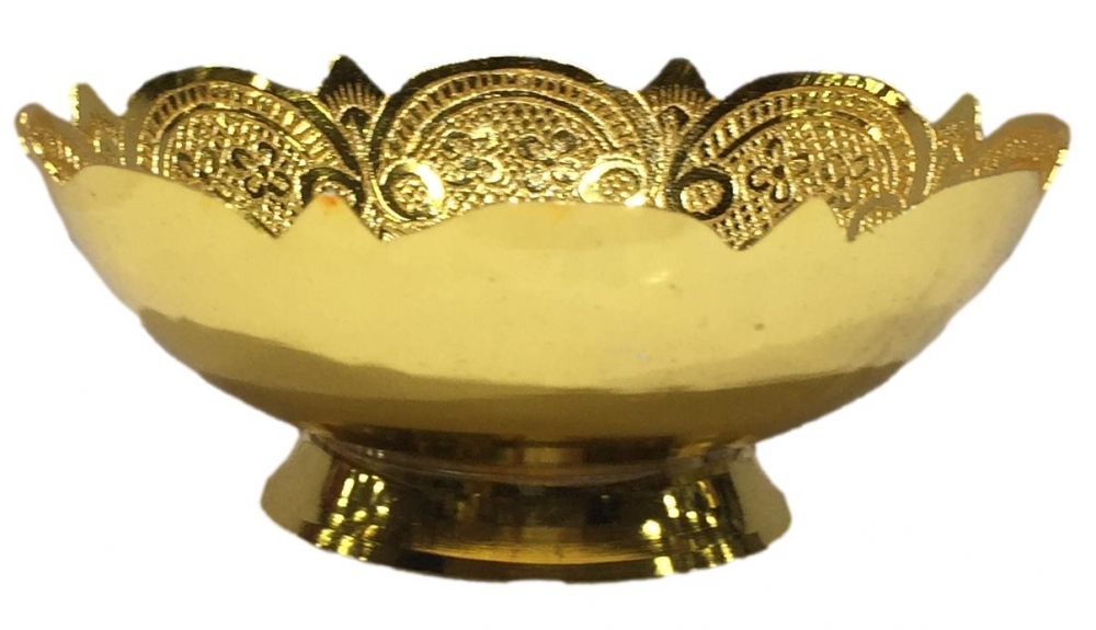 Sai Collection Brass Brass Camphor Diya Diffuser Gold for Diwali Pooja  Deepak Decoration  Brass Diya