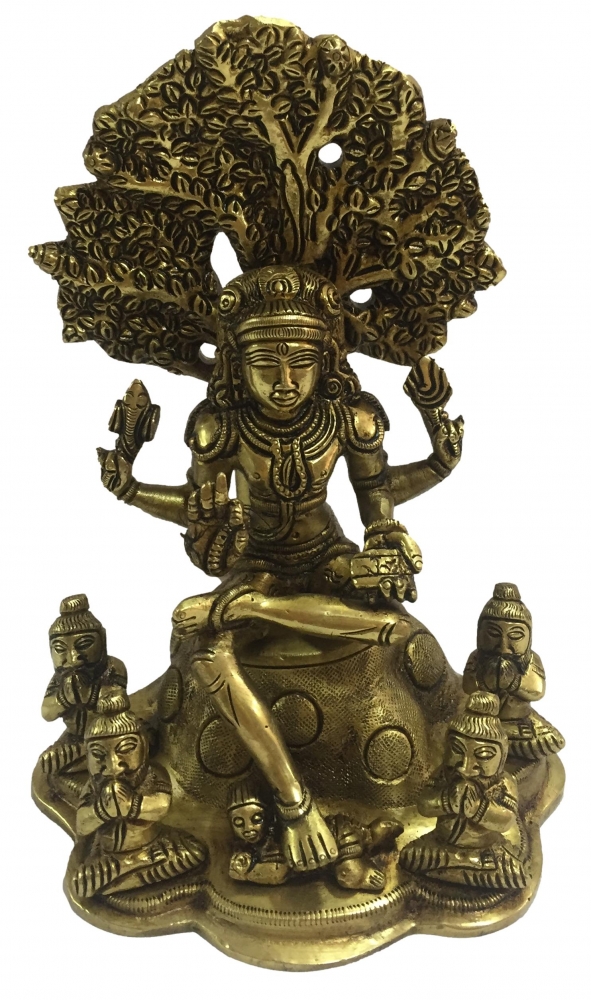 Dakshinamurthy  Brass Antique Sculpture 7 Inch  