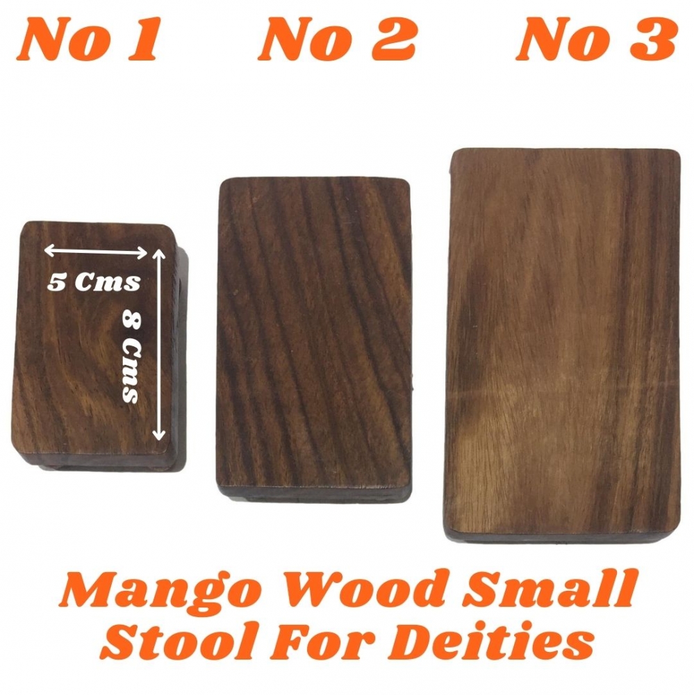 Mango Wood Small Manai / Pooja Chowki  No 1 size 5 x 8 cms