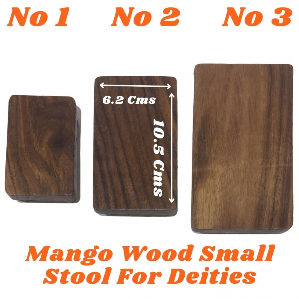 Mango Wood Small Manai / Pooja Chowki  No 2 Size 6 x 10 cms