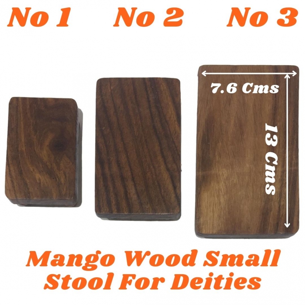 Mango Wood Small Manai / Pooja Chowki  No 3 Size 7.5 x 13 cms
