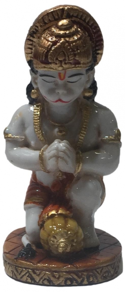 Anjali Hanuman Multicolour Marble Dust Idol Decorative Showpiece 3 Inch