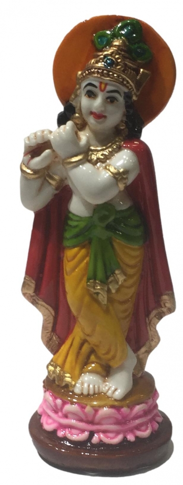 Bansuri Krishna Multicolour Marble Dust Showpiece Idol 4.5 Inch