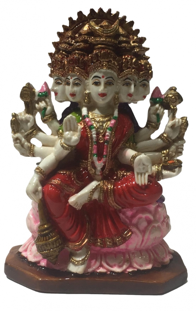 Gayatri Devi Multicolour Marble Dust Figurine   Decorative Showpiece 5 inch