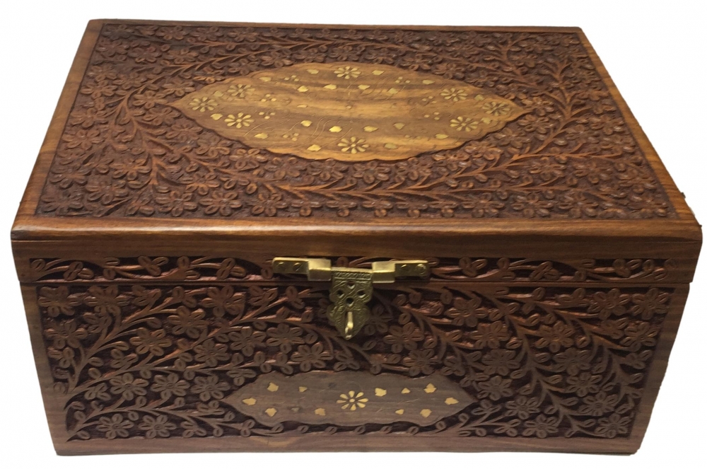 Sheesham Wooden Jewel / Saligrama Box 16 X 12 X 8 inch