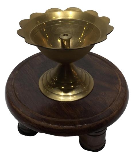 Brass Floral Athma Jyothi on stand or Flower Deepak 3 inch Dia