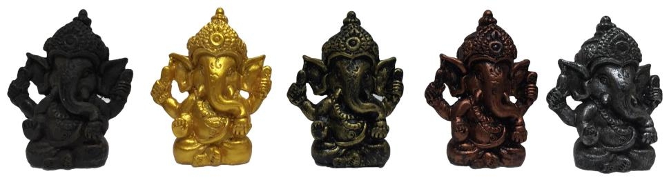Cute Ganesh in Gold, Silver, Copper, Ethnic, Gray finish Spiritual Return Gift Marble Dust Murthi si