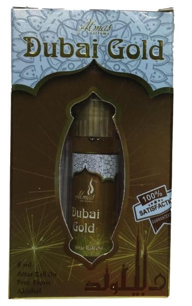 Almas Dubai Gold Attar Alcohol Free Roll On 8 ml