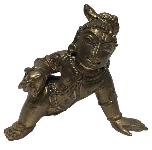 Panchaloga Bal Gopal or Crawling Krishna Figurine size 2 inch