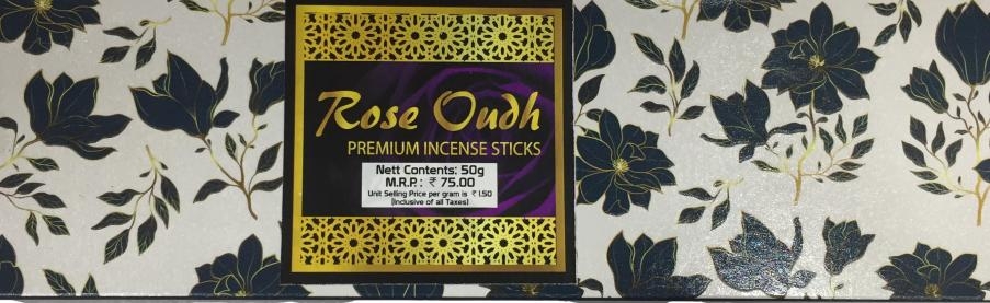 Rose Oudh Premium Incense Sticks 50 gms Pack