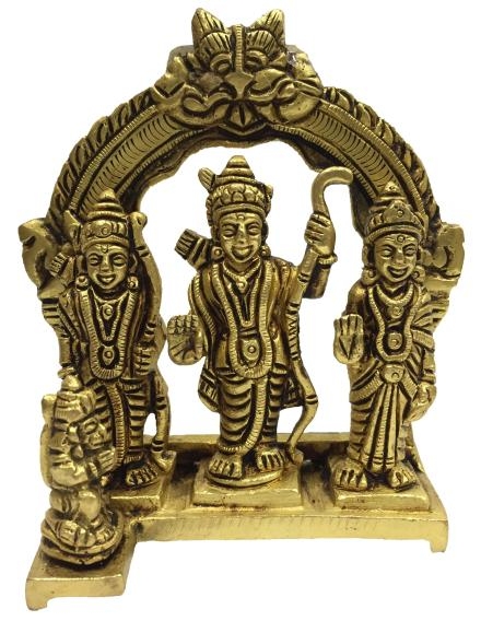 Brass Ram Parivaar 4.5 Inch Over a Prabhavali